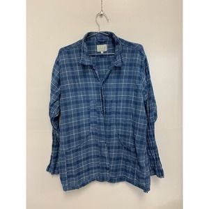 Wyther For Swingin and Sweatin Plaid Button Up Shirt Blue Size XL